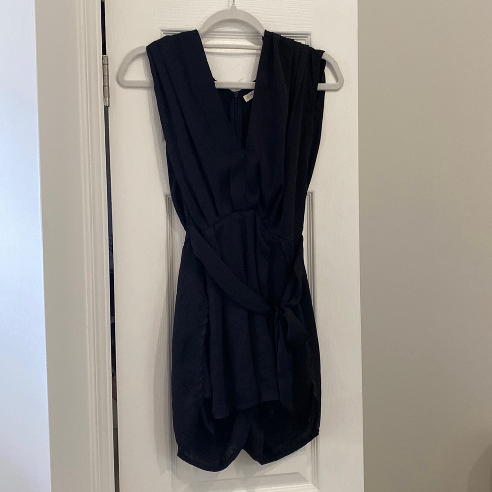 Black Satin Romper